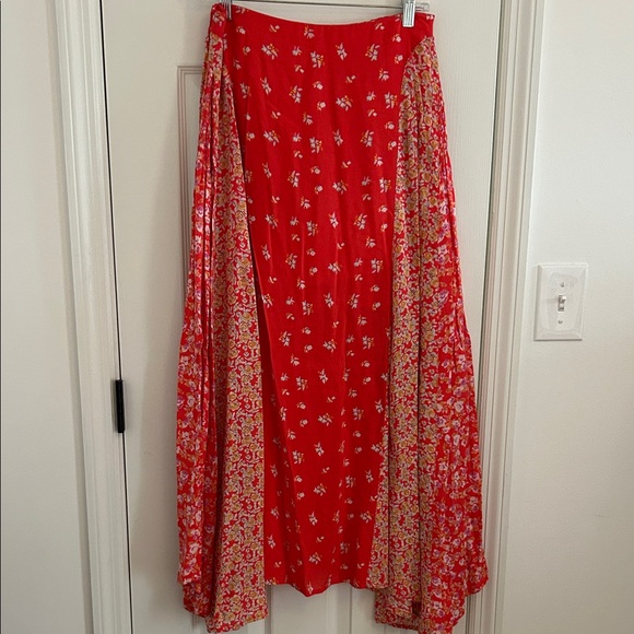 Free People Red Floral 2pc top and Maxi Skirt - Picture 7 of 16
